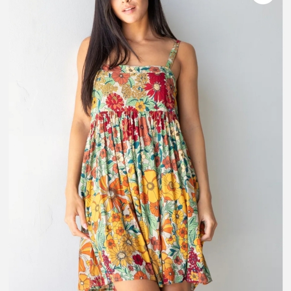 Natural Life Patti Gold Vintage Floral Dress M NWT - Picture 10 of 12